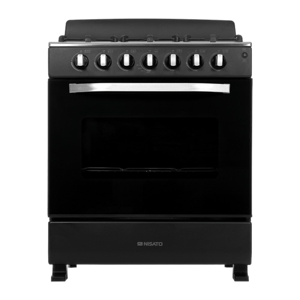Estufa a Gas Nisato de 30" / 6 Quemadores / Negro / Con Respaldar - Nisato - Titan.com.pa - 115100515108