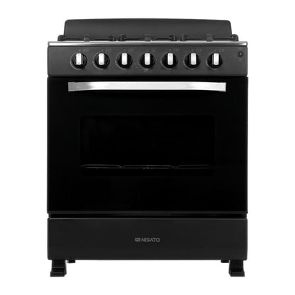 Estufa a Gas Nisato de 30" / 6 Quemadores / Negro / Con Respaldar - Nisato - Titan.com.pa - 115100515108