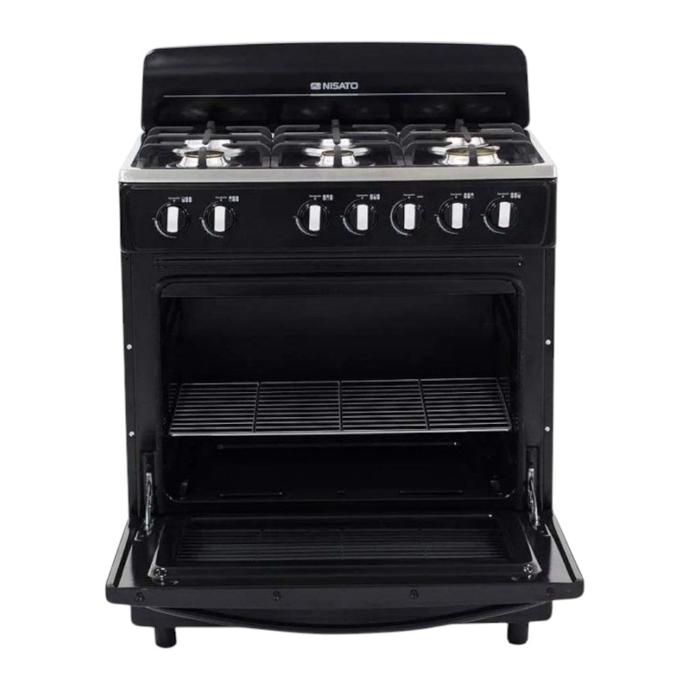 Estufa a Gas Nisato de 30" / Con Respaldar / Negra - Nisato - Titan.com.pa - 115100545204