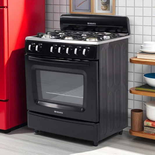 Estufa a Gas Nisato de 30" / Con Respaldar / Negra - Nisato - Titan.com.pa - 115100545204