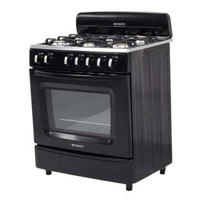 Estufa a Gas Nisato de 30" / Con Respaldar / Negra - Nisato - Titan.com.pa - 115100545204