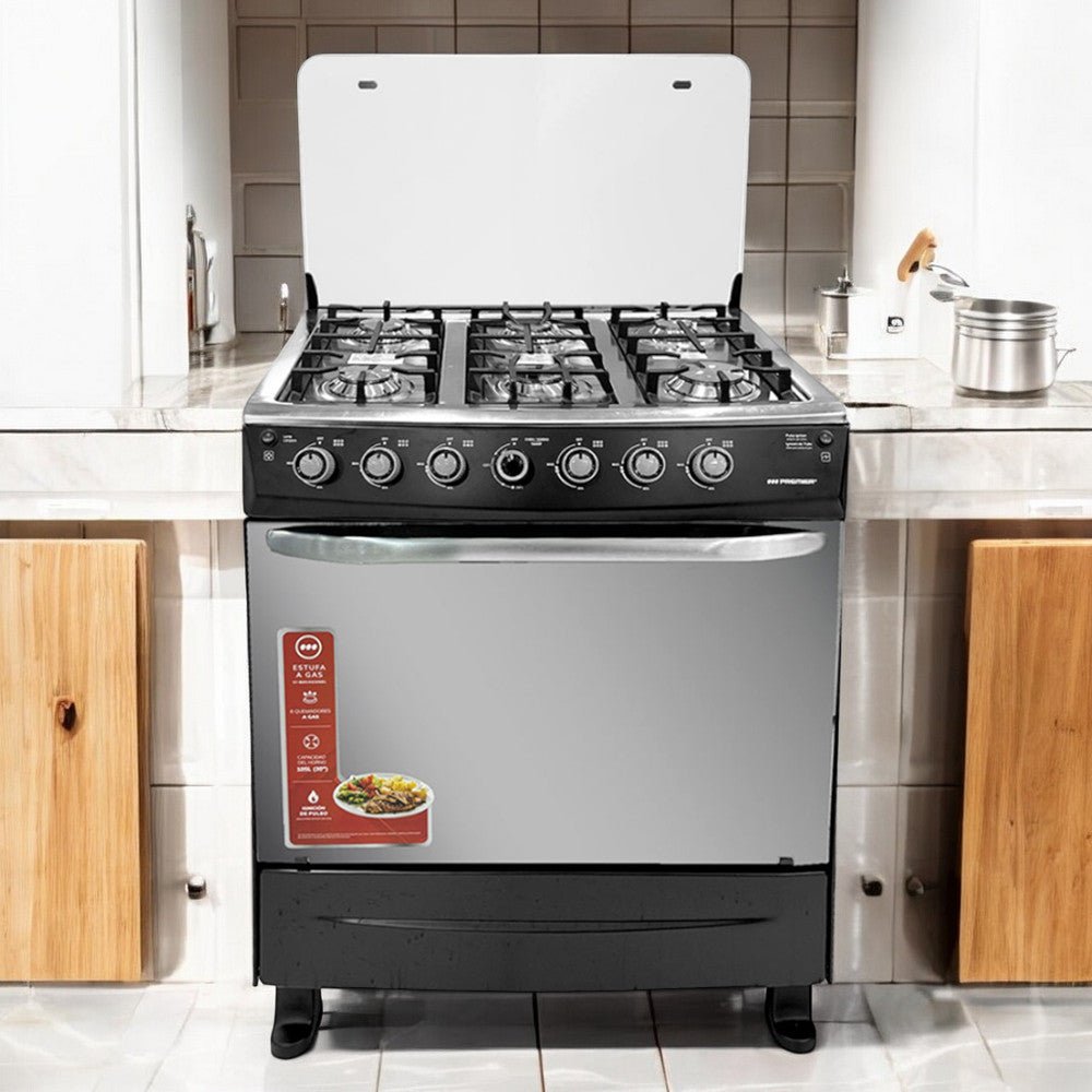 Estufa A Gas Premier 30" / 6 Quemadores / Negra - Premier - Titan.com.pa - 7453064744411