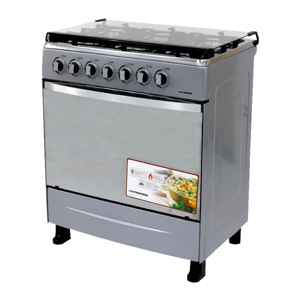 Estufa a Gas Premier 30" / 6 Quemadores / Plateado / c/Horno - Premier - Titan.com.pa - 7453064722778