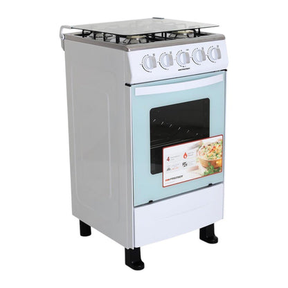 Estufa a Gas Premier / 4 Quemadores / Blanca / Tapa de Vidrio - Premier - Titan.com.pa - 7453064717279