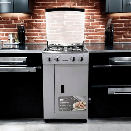 Estufa A Gas Premier / 4 Quemadores / Plateada / Con Gavetero - Premier - Titan.com.pa - 7453064739264