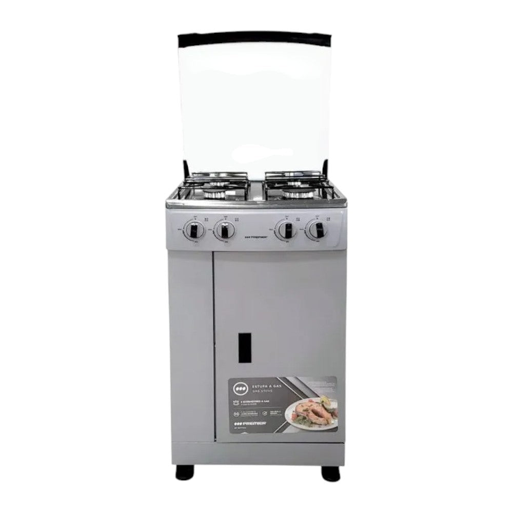 Estufa A Gas Premier / 4 Quemadores / Plateada / Con Gavetero - Premier - Titan.com.pa - 7453064739264