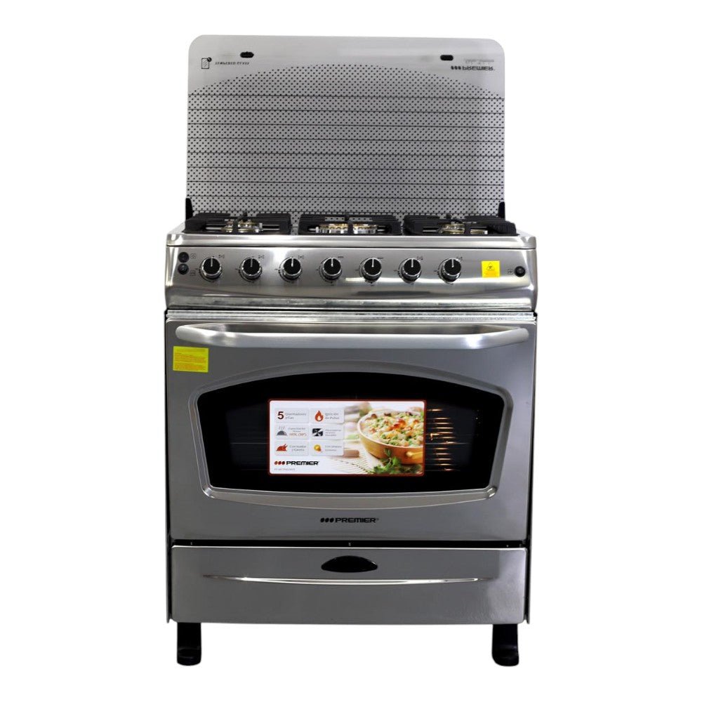 Estufa a Gas Premier de 5 Quemadores / Acero Inoxidable - Premier - Titan.com.pa - 7453064717569