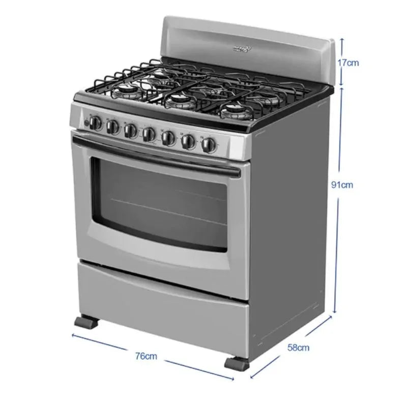 Estufa Acros 30" de 6 Quemadores - Gris - Acros - Titan.com.pa - 7501545587160