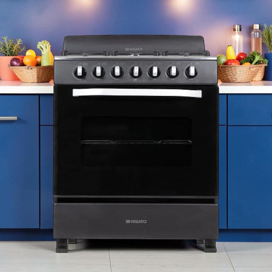 Estufa Nisato 30 Pulgadas / 6 Quemadores Esmaltados / Negro Mate - Nisato - Titan.com.pa - 115100550802