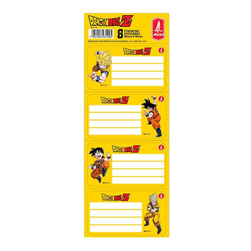 Etiquetas Escolares Águila Dragon Ball Z 8 Piezas - Surtido