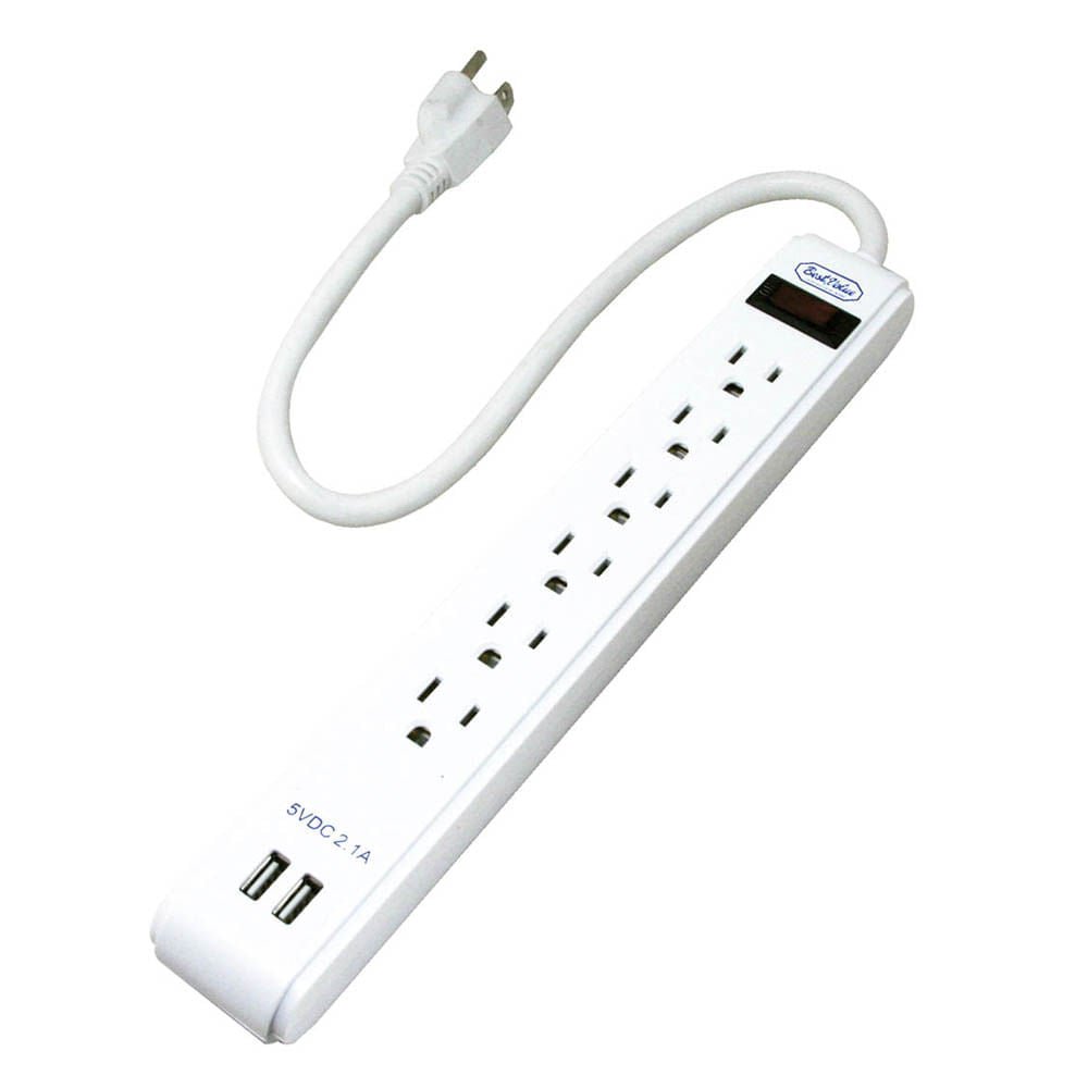 Extensión Eléctrica Best Value Con 2 Salidas USB de 6"