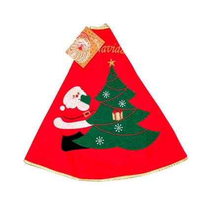Falda Navideña Para Árbol Bordado Santa - Miro Christmas - Titan.com.pa - 7450120310290