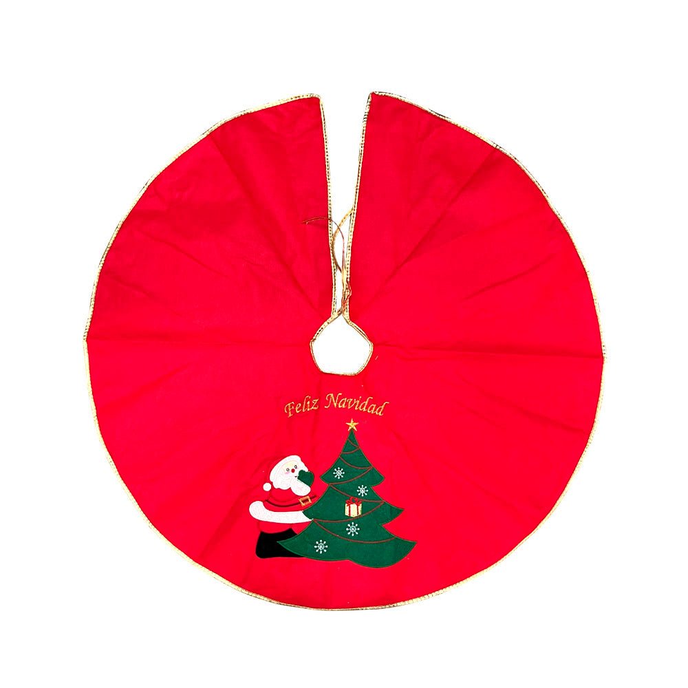Falda Navideña Para Árbol Bordado Santa - Miro Christmas - Titan.com.pa - 7450120310290