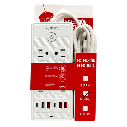 Regleta Eléctrica 7 Salidas USB-C 2500 W S15476 | Titán Panamá