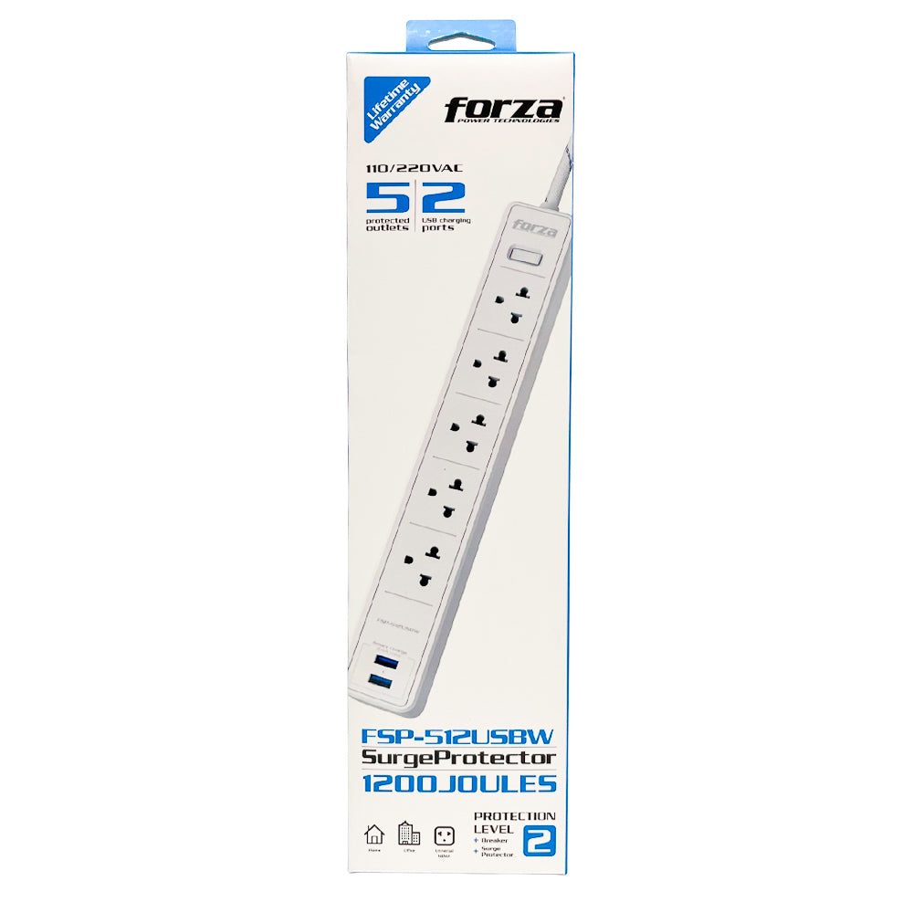 Regleta Forza 5 Salidas 110/120V USB | Titán Panamá