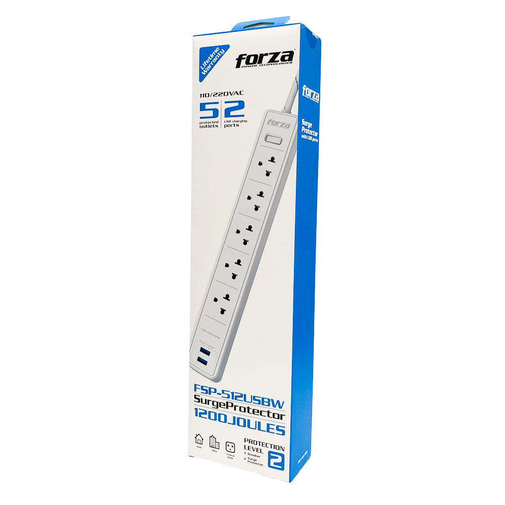 Regleta Forza 5 Salidas 110/120V USB | Titán Panamá