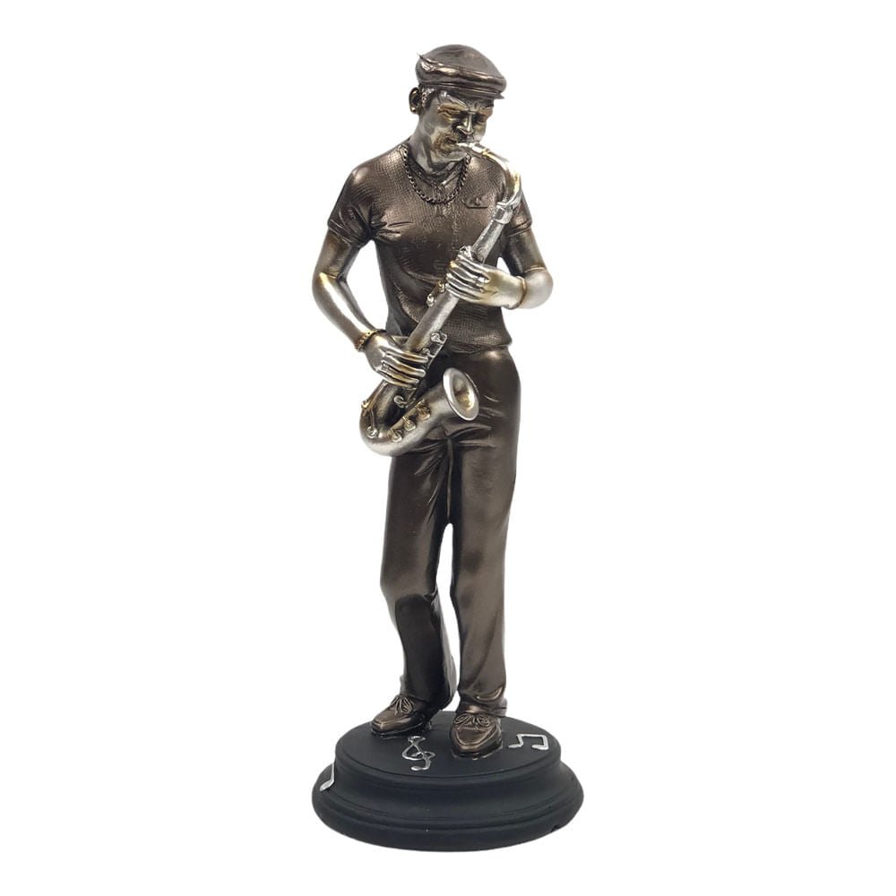 Figura Decorativa Concepts Músico de Cerámica 12 cm x 12 cm x 32.5 cm - Dorado
