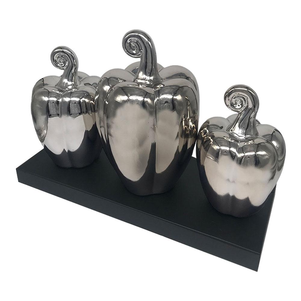 Figuras Decorativas Montefiori Ají de Cerámica 3 Piezas