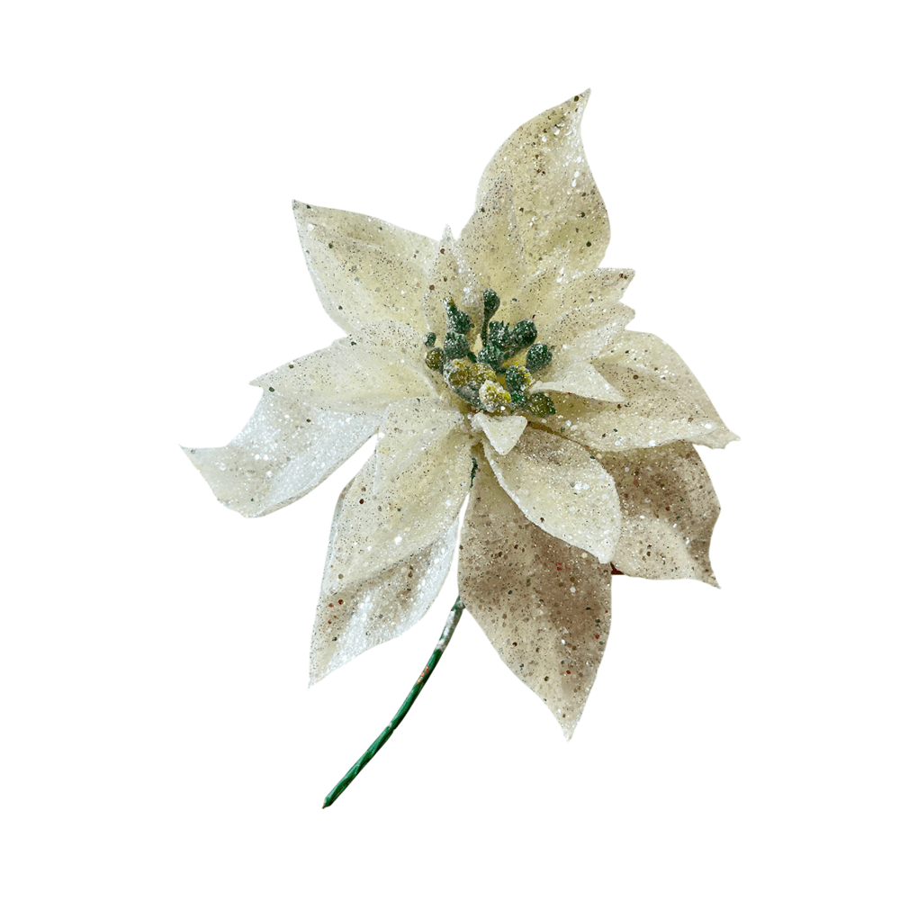 Flor Navideña Poinsettia 22 Cm Blanco - MONTEFIORI CHRISTMAS - Titan.com.pa - 7453114850079