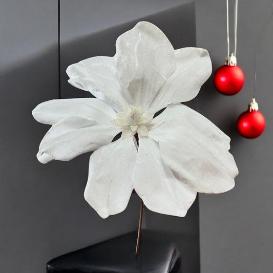 Flor Navideña Poinsettia / 30 cm / Blanca / Montefiori Christmas - Montefiori Christmas - Titan.com.pa - 7453121014679