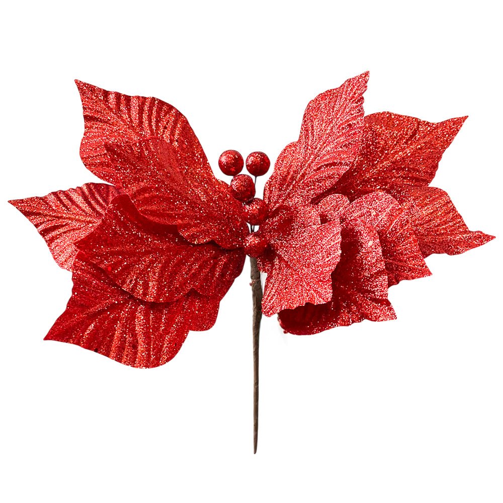 Flor Navideña Poinsettia / 30 cm / Roja / Montefiori Christmas - Montefiori Christmas - Titan.com.pa - 7453114846652