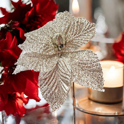 Flor Navideña Poinsettia 30 Cm Rose - Montefiori Christmas - Titan.com.pa - 7453121012552
