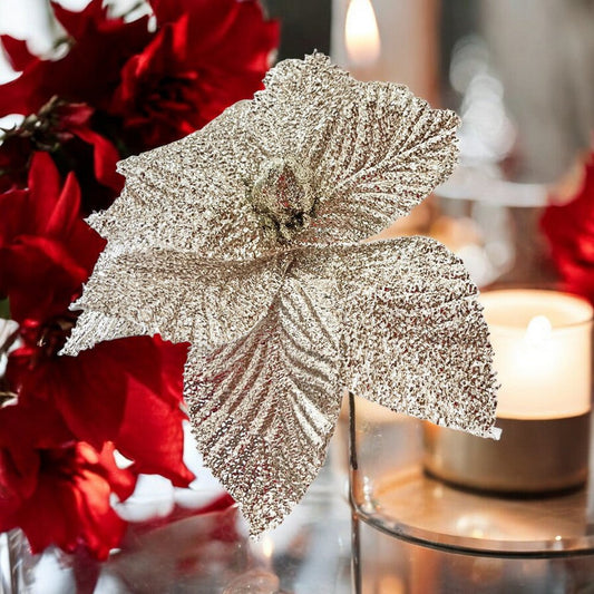 Flor Navideña Poinsettia 30 Cm Rose - Montefiori Christmas - Titan.com.pa - 7453121012552