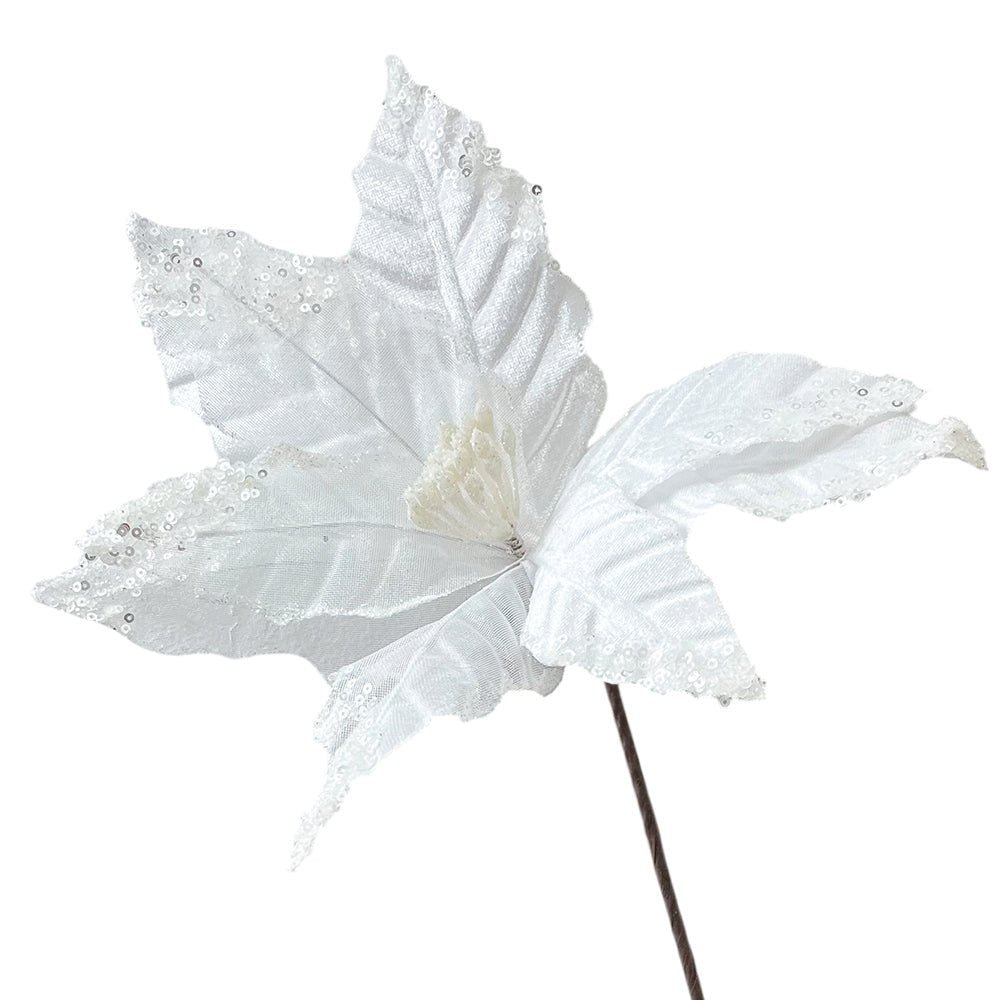 Flor Navideña Poinsettia 30 cm / White / Montefiori Christmas - Montefiori Christmas - Titan.com.pa - 7453114843071