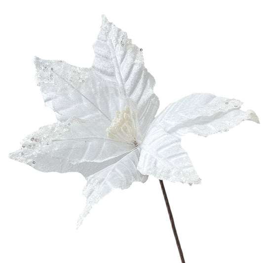 Flor Navideña Poinsettia 30 cm / White / Montefiori Christmas - Montefiori Christmas - Titan.com.pa - 7453114843071
