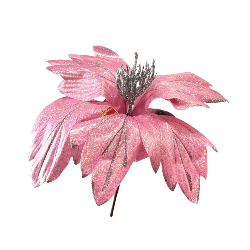 Flor Navideña Poinsettia 33 Cm Rose - Montefiori Christmas - Titan.com.pa - 7453121094497