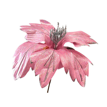 Flor Navideña Poinsettia 33 Cm Rose - Montefiori Christmas - Titan.com.pa - 7453121094497