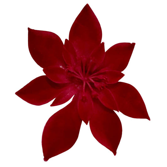 Flor Poinsettia 15CM 2 Piezas Burgundy - Montefiori Christmas