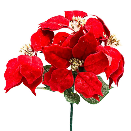 Flor Poinsettia 41 CM Rojo - Christmas Elegance