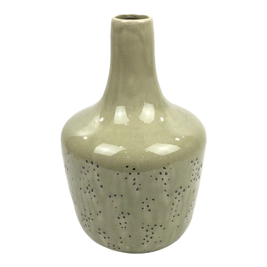 Florero Decorativo de Cerámica 30 cm x 19 cm - Verde oliva oscuro