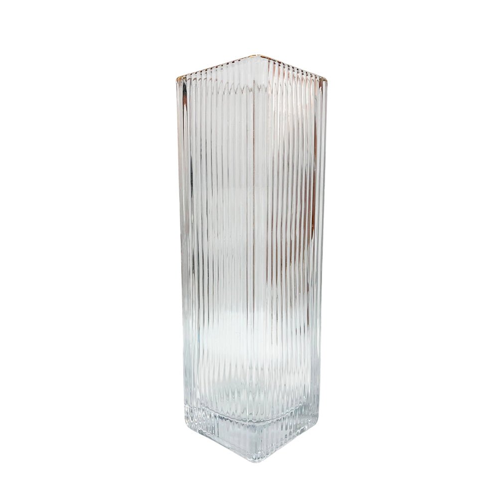 Florero decorativo de vidrio Clear Home Elegance de 24 cm.