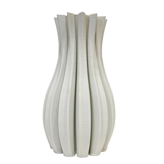 Florero decorativo de cerámica blanca Home Elegance de 26 cm.