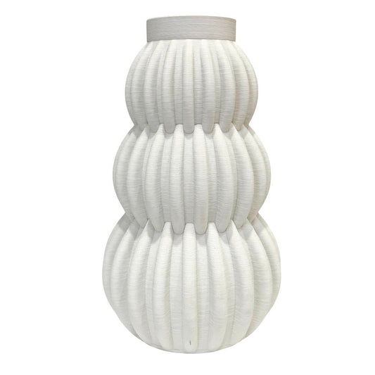Florero decorativo de cerámica blanca Home Elegance de 26 cm.