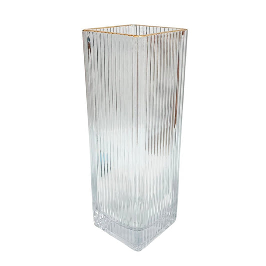 Florero decorativo de vidrio clear Home Elegance de 29 cm.