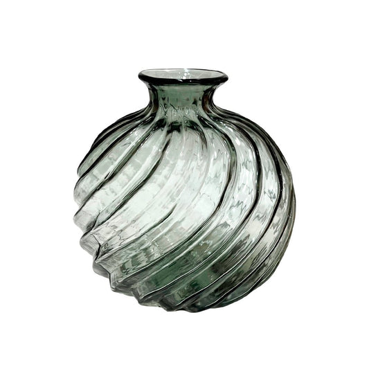 Florero decorativo de vidrio Home Elegance con diseño giratorio.