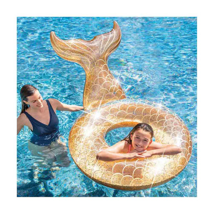 Flotador Dorado Intex Cola de Sirena 31" x 42" x 58" - Intex - Titan.com.pa - 6941057417288