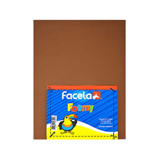 Foamy Facela de 5 Colores 21.6 cm x 28 cm