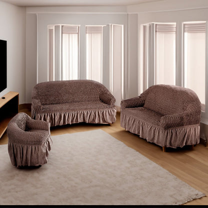 Forro De Sofá Beneli Home Set 3 Pzas Chocolate - Beneli Home - Titan.com.pa - 7453129420106