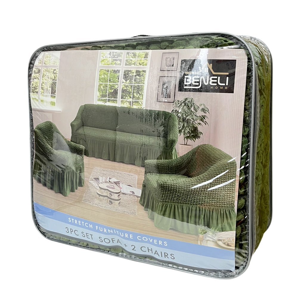 Forro De Sofá Beneli Home Set 3 Pzas Sage - Beneli Home - Titan.com.pa - 7453129420274
