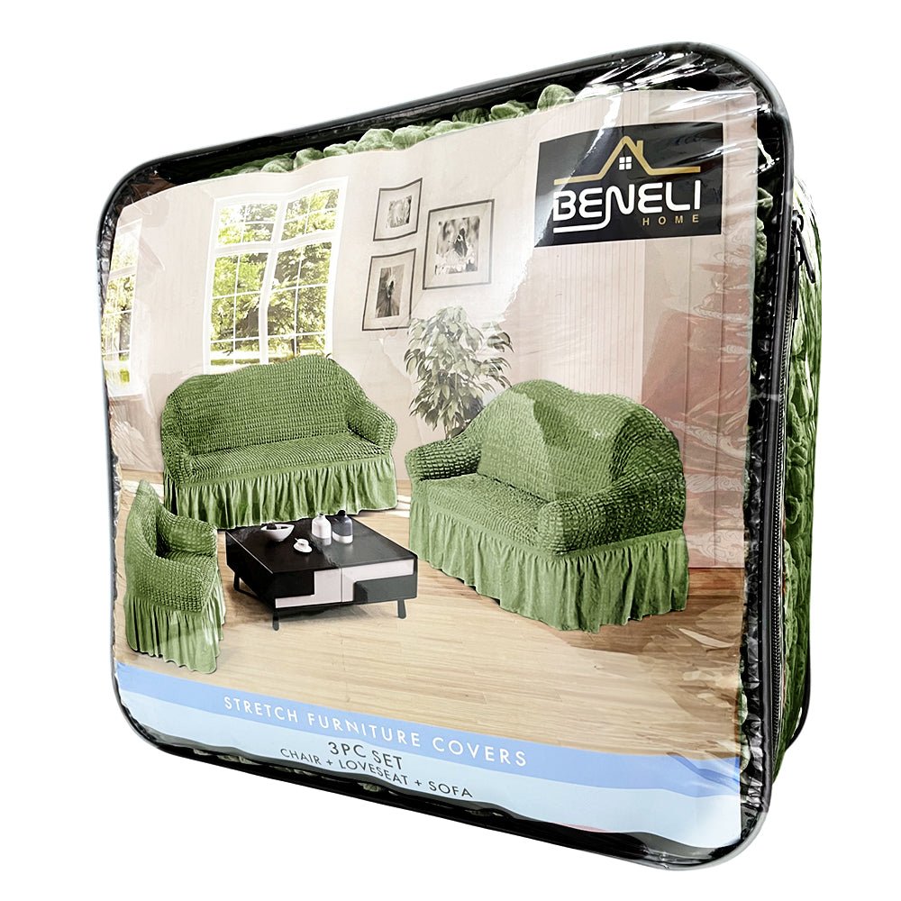 Forro De Sofá Beneli Home Set 3 Pzas Sage - Beneli Home - Titan.com.pa - 7453129420182