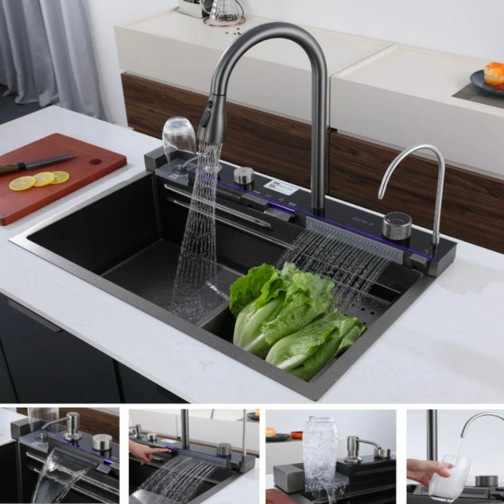 Fregador de Cocina Carbone Multifuncional / Acero Inoxidable - Carbone - Titan.com.pa - 7454402015552