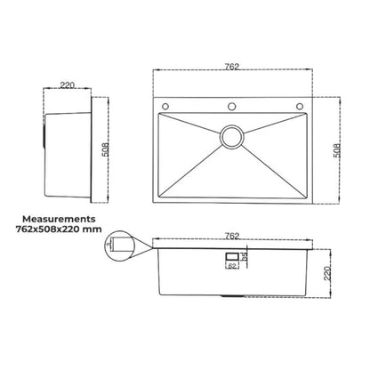 Fregador Multifunción Drija 76.2 cm / Acero Inoxidable Satín / Bolonia 76 - Drija - Titan.com.pa - 710497348690