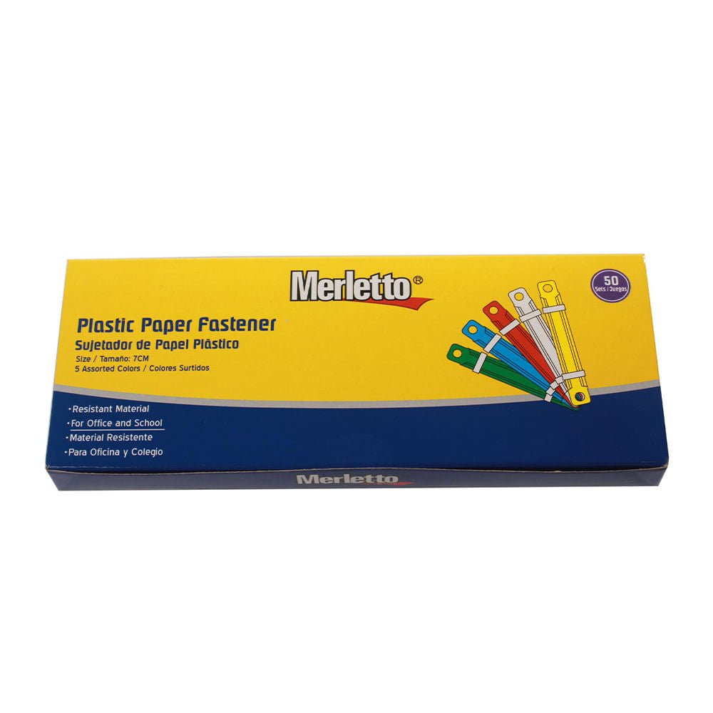 Gancho Para Folder Merletto Plástico 7 cm de 50 Piezas