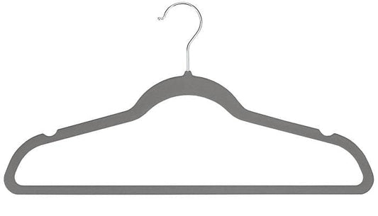 Gancho Ropa Kennedy Home Velvet Gris 10Pza