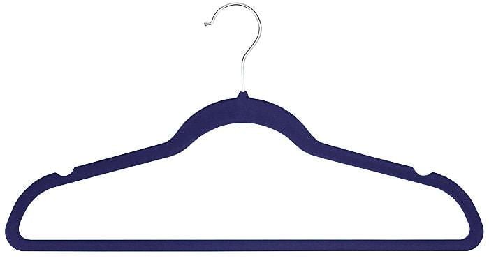 Gancho Ropa Kennedy Home Velvet Navy 10Pza