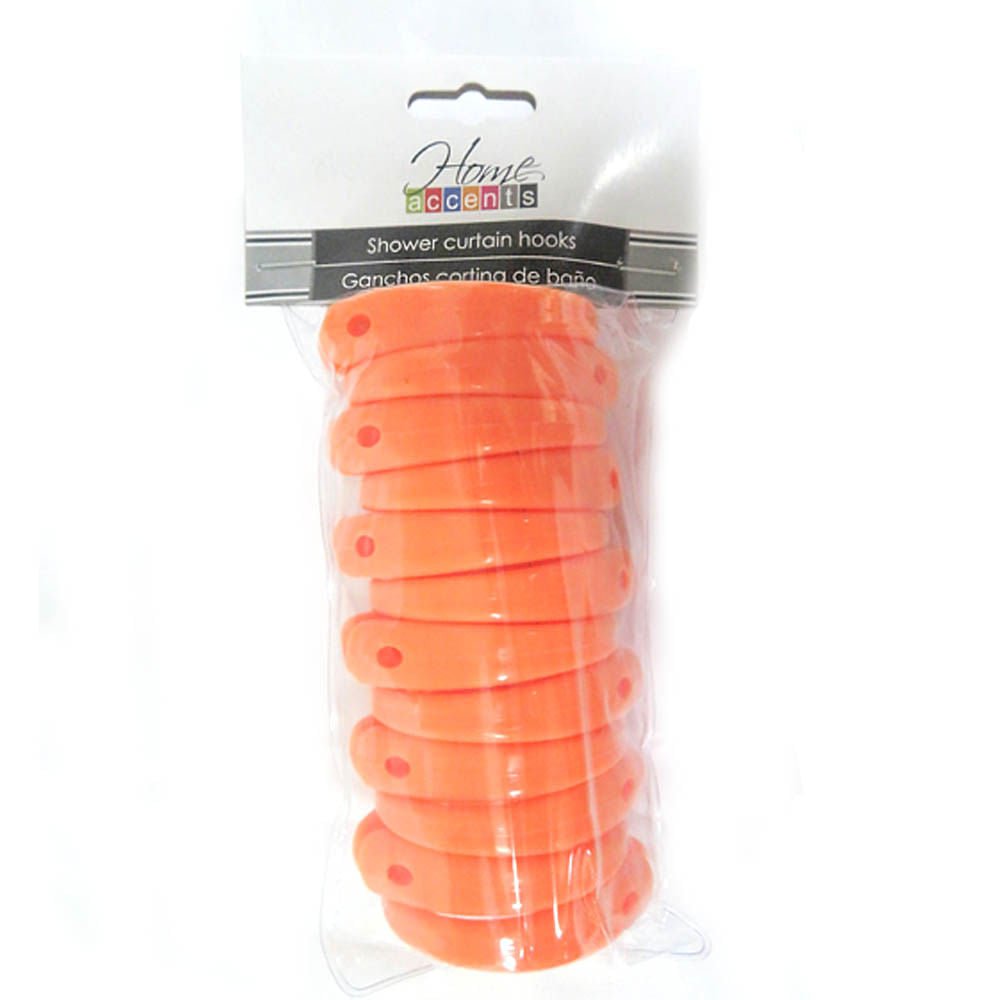 Ganchos Para Cortinas de Baño Home Accents 12 Piezas - Naranja